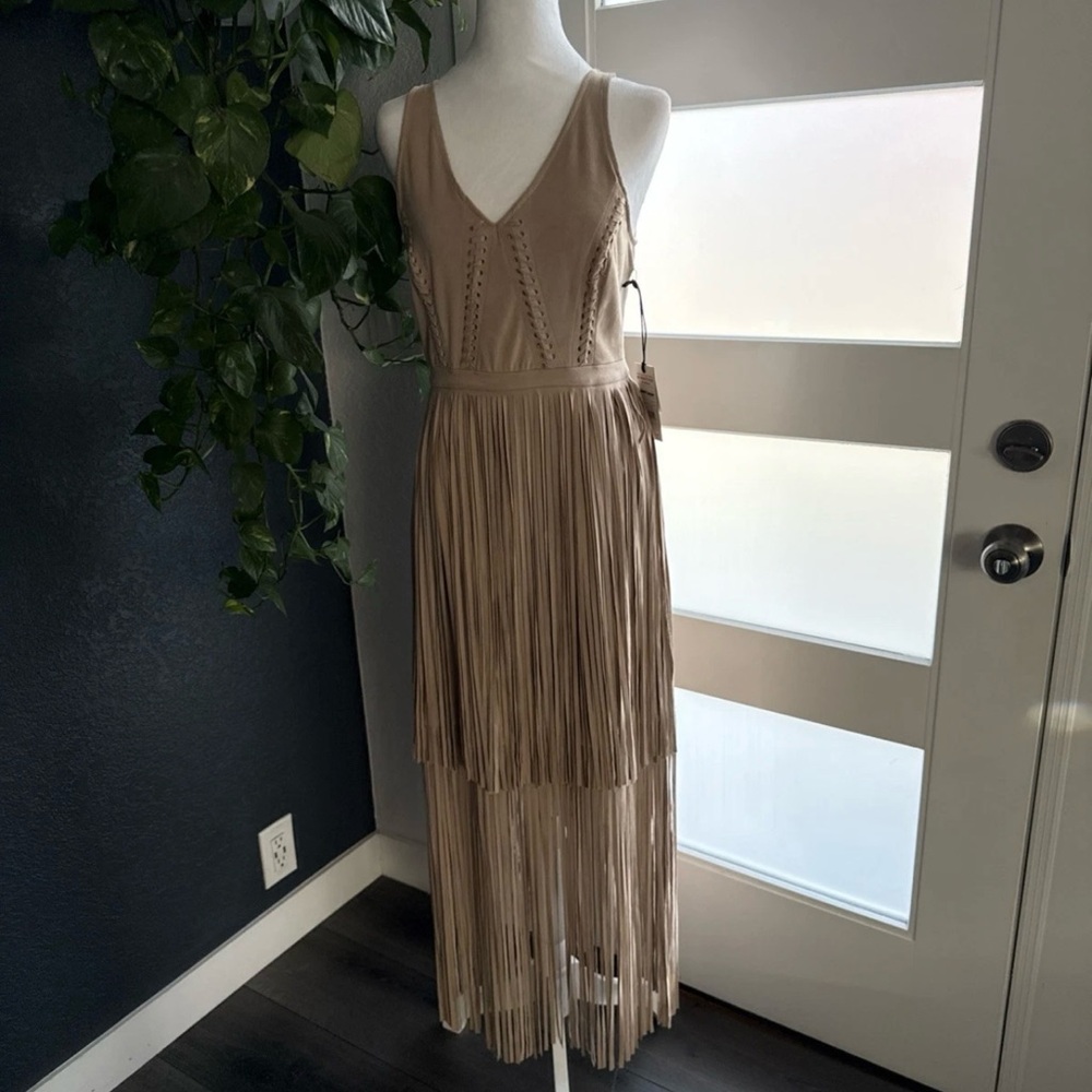 Idyllwind Tan Layered Midi Dress